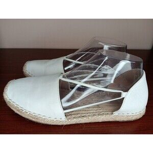 Eileen Fisher Lee Esmerelda Flats Size 8.5 Bone Washed Leather Stretch EUC